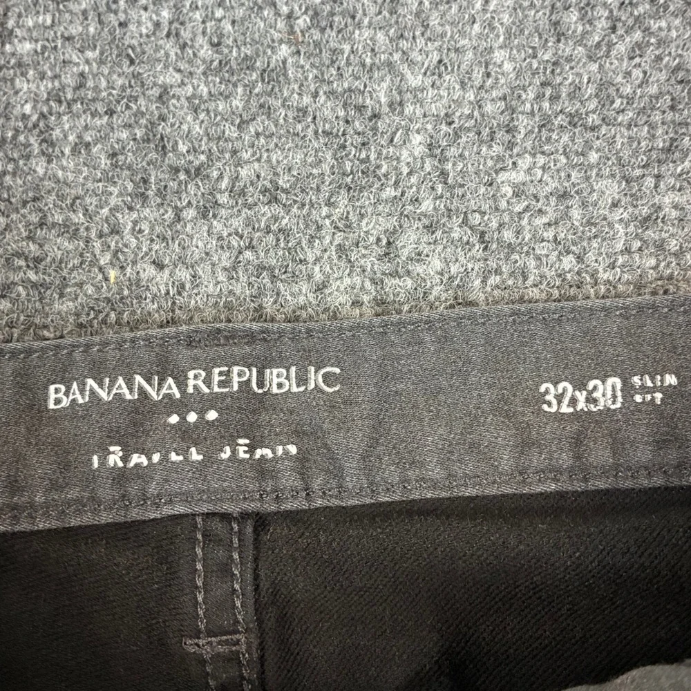 Banana Republic Traveler Jeans Mens 32x30 Slim Fit Charcoal Gray Stretch Denim